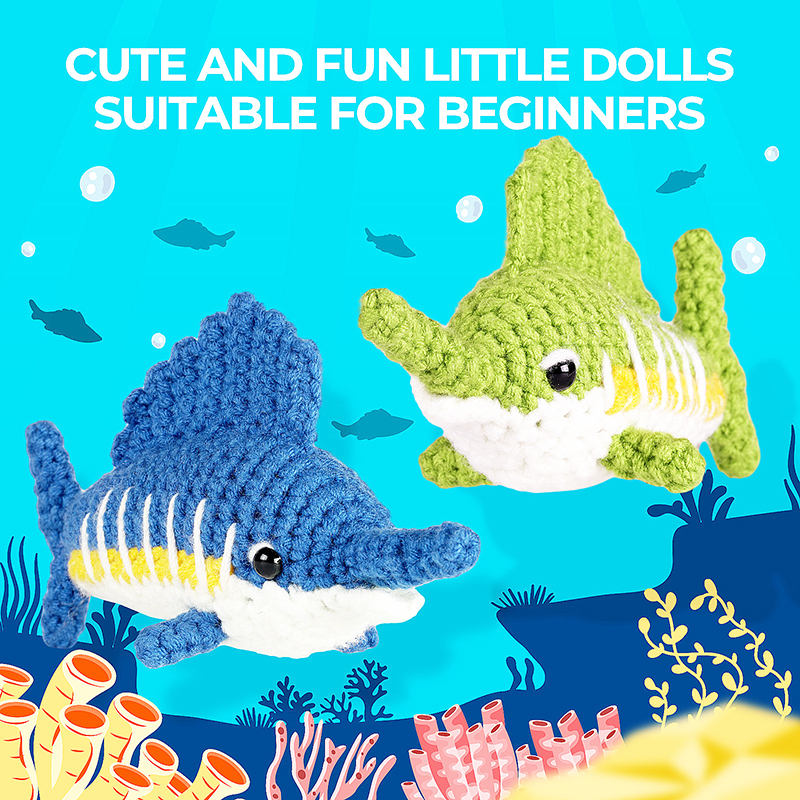 DIY鉤針編織旗魚套件材料包 DIY2758
