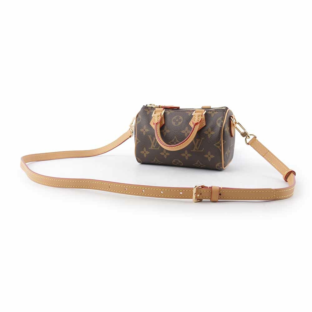 【Louis Vuitton / LV】Monogram Nano Speedy 塗層帆布二用包 M81085