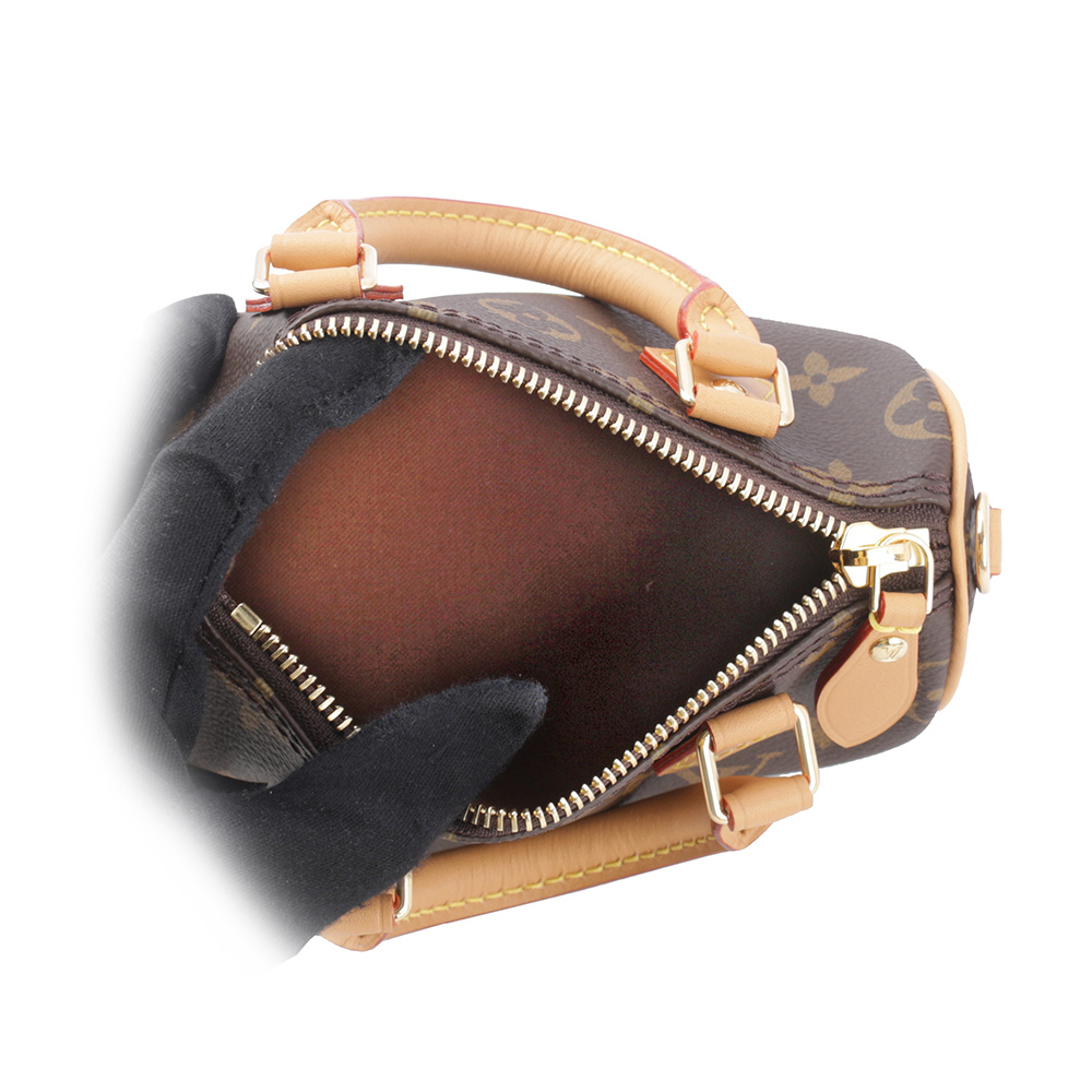 【Louis Vuitton / LV】Monogram Nano Speedy 塗層帆布二用包 M81085