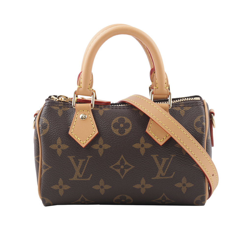 【Louis Vuitton / LV】Monogram Nano Speedy 塗層帆布二用包 M81085