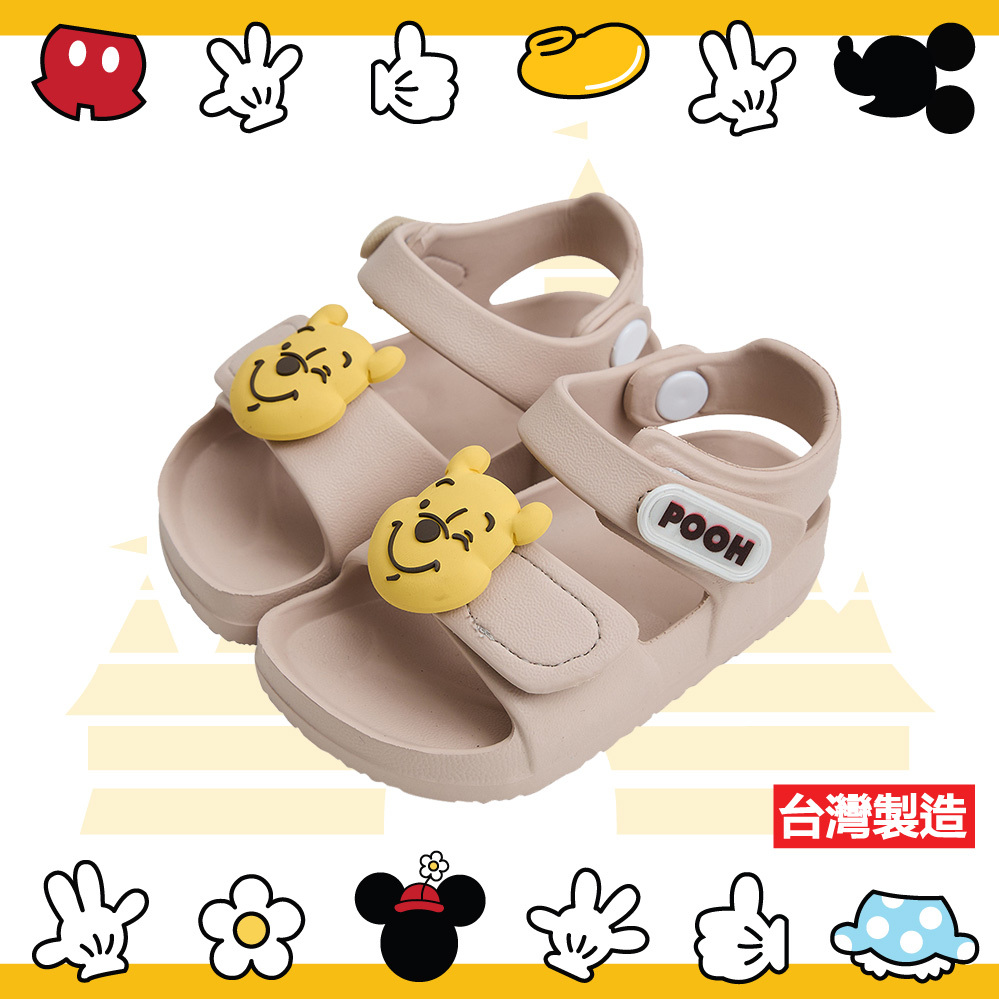 (17碼現貨)Disney立體造型防水小涼鞋(維尼)