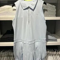[S] DKNY HALF ZIP PLEATED DRESS,SKYWAY BLUE, DP3D4835-SYE [FINAL SALE] (SD932)