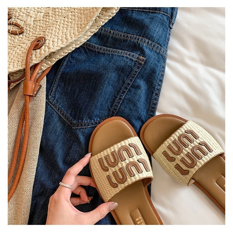 羊皮蘇西渡假編織涼鞋