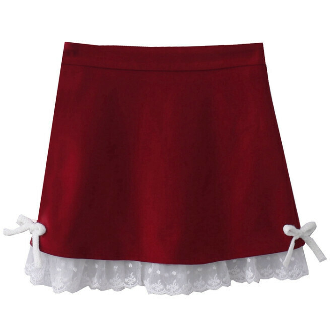 Hot selling woolen skirt [New Year Red] [Size-L] (please contact customer service to confirm the delivery size after placing the order)