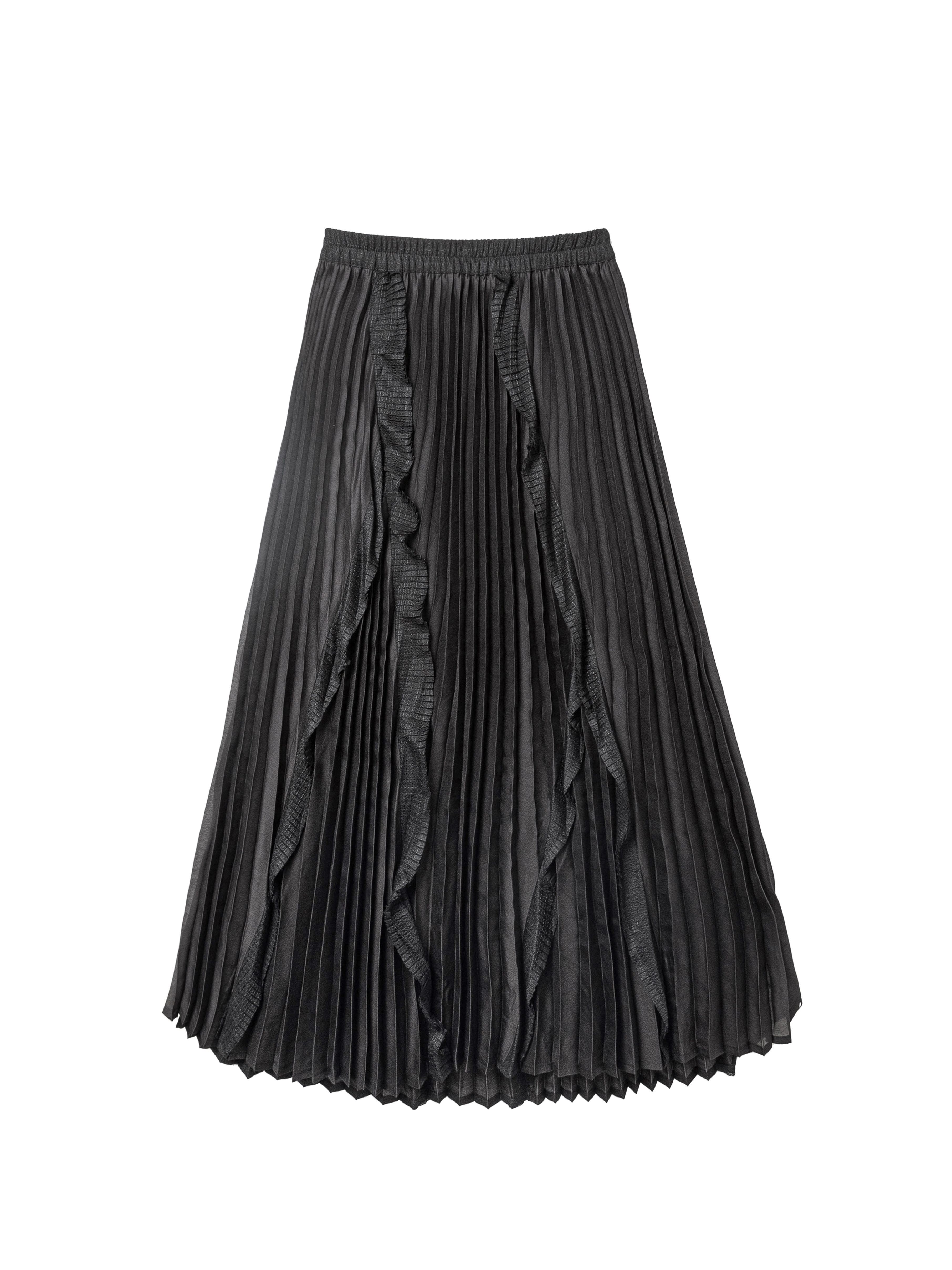 Pleated Skirt with Mesh Details - K049D