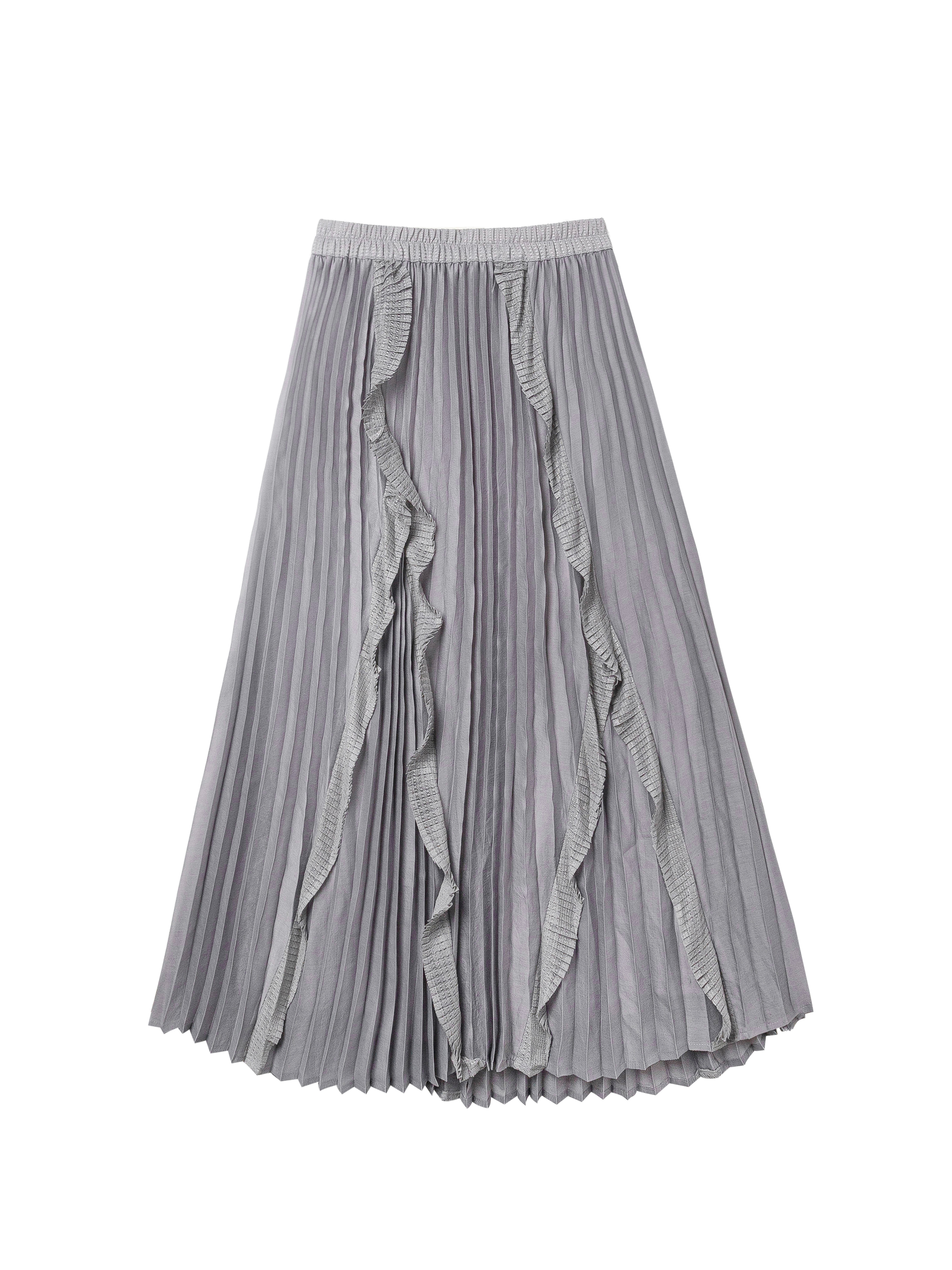 Pleated Skirt with Mesh Details - K049D