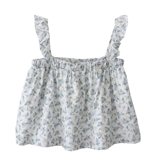 Hot selling small floral vest [blue floral] [one size fits all]