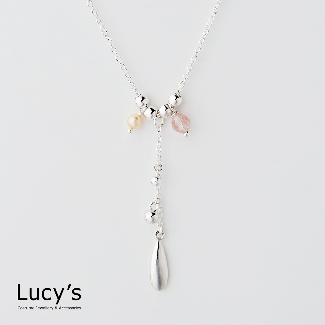 LUXURY 系列｜925純銀 粉晶珍珠 項鍊 (113817)