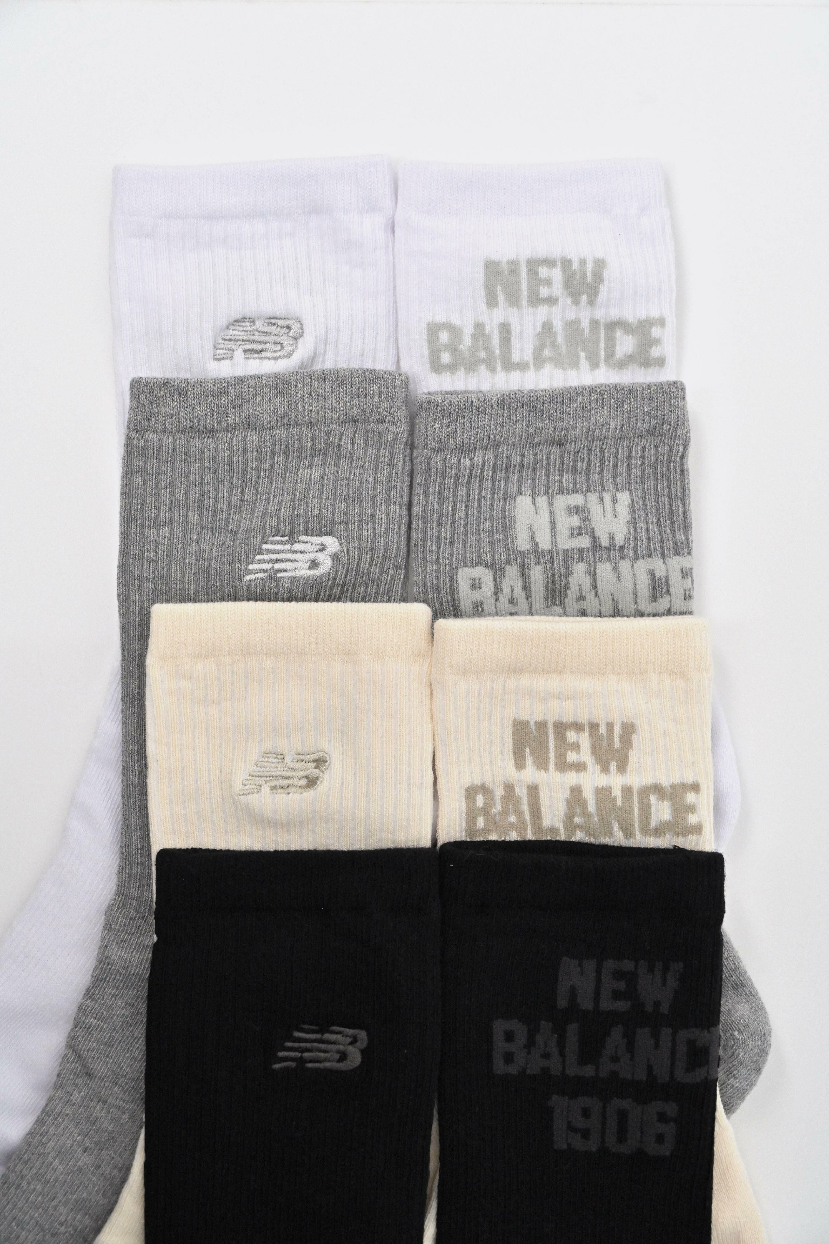 【現貨】NEW BALANCE 棉質中長襪二入組 米黑 LAS42462AS1