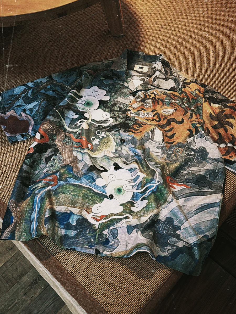 Unbent 24s/s dragon tiger 龍虎古巴領襯衫