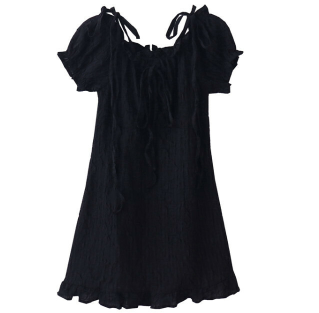 Hot Selling Puff Sleeve Dress [Black] [One Size Fits All]