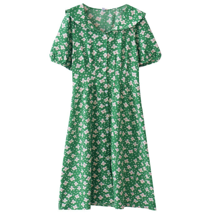 Hot selling small flower dress [green] [size M-L] (please contact customer service to confirm the delivery size after placing the order)