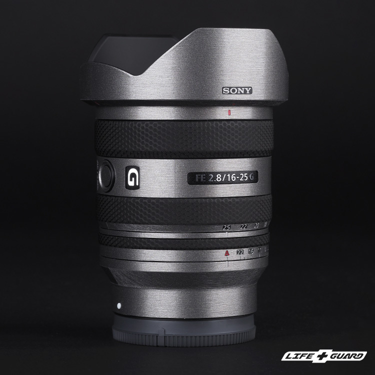 LIFE+GUARD 鏡頭貼膜安裝示意，適用 SONY FE 24-50mm F2.8 G