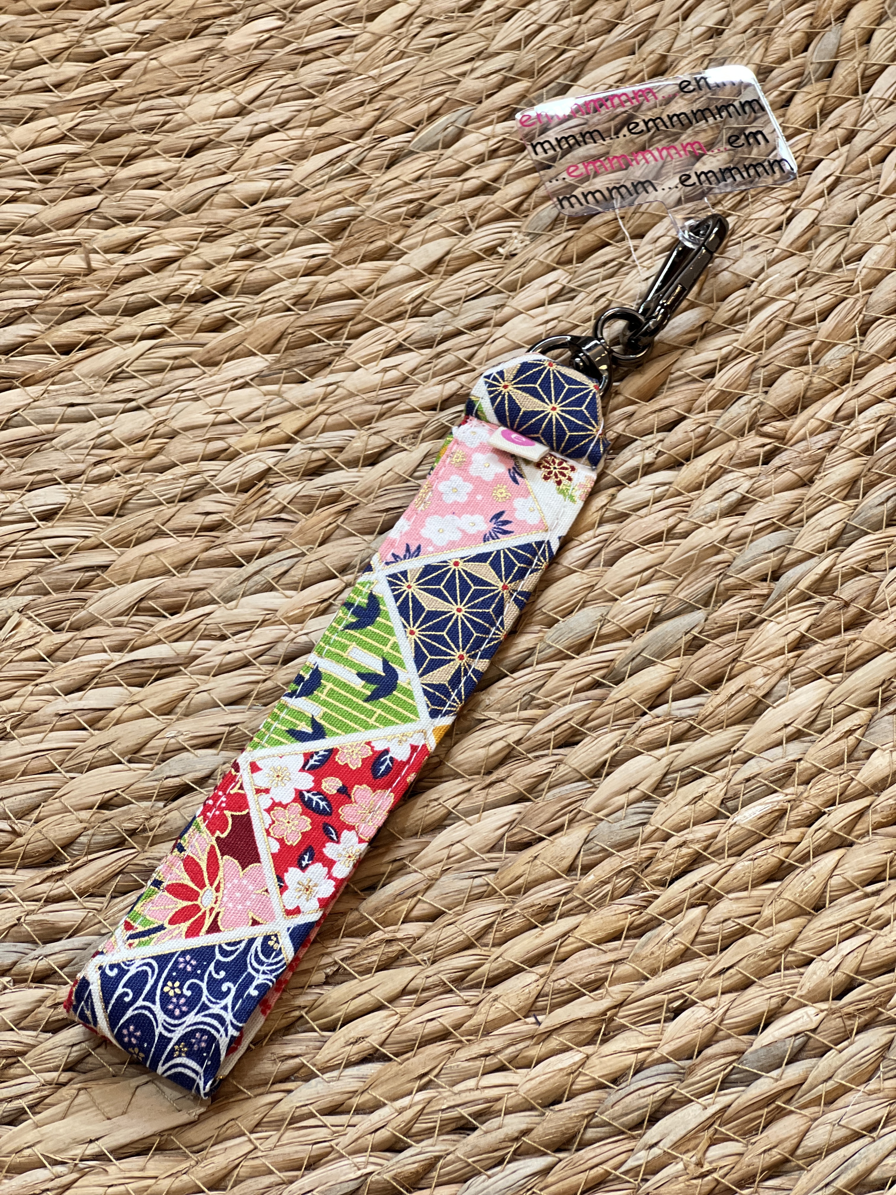 Phone Charm 手機手帶 | Japan fabric | 和風菱形格格花