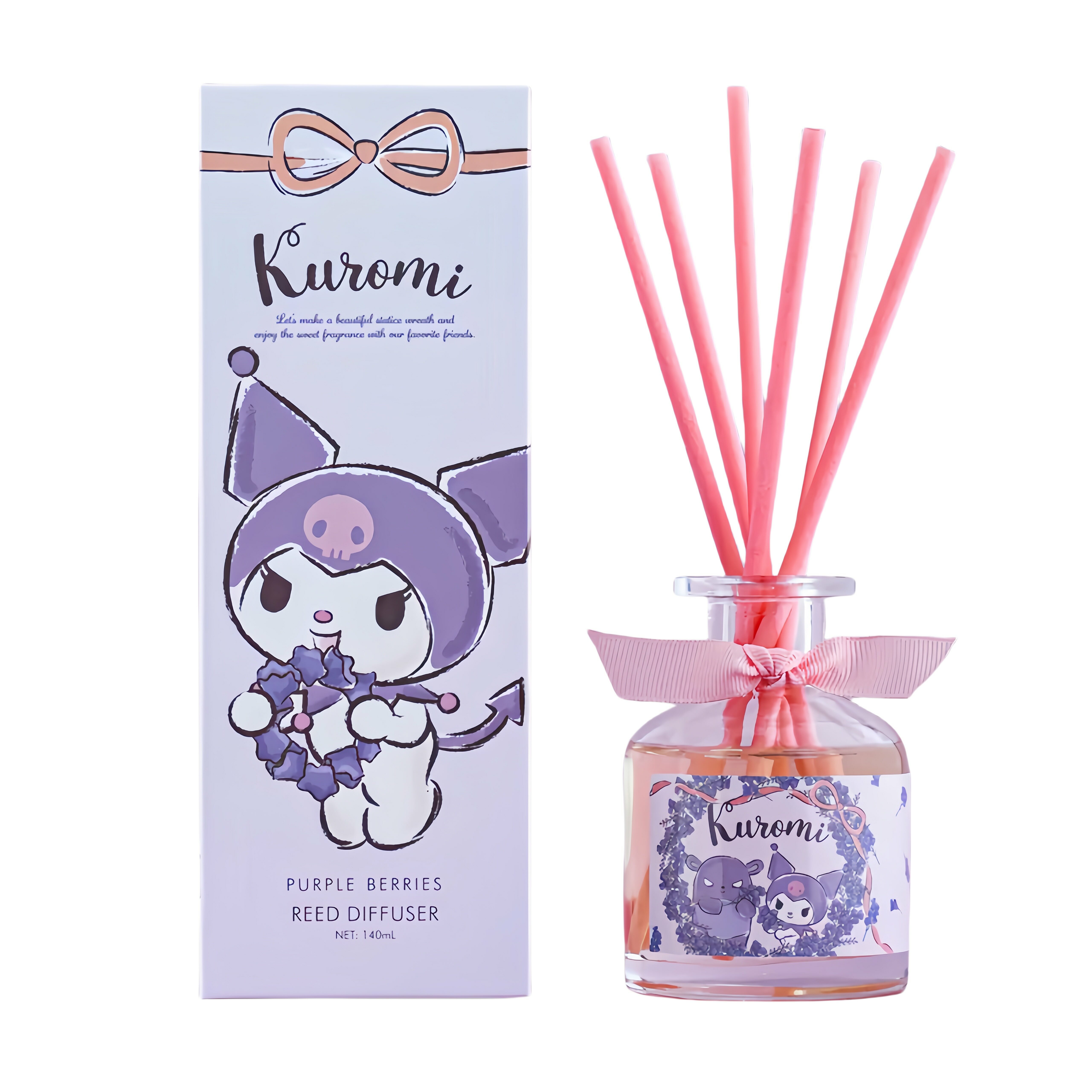 Kuromi - 室內香薰棒套裝 (紫草莓) 130ml