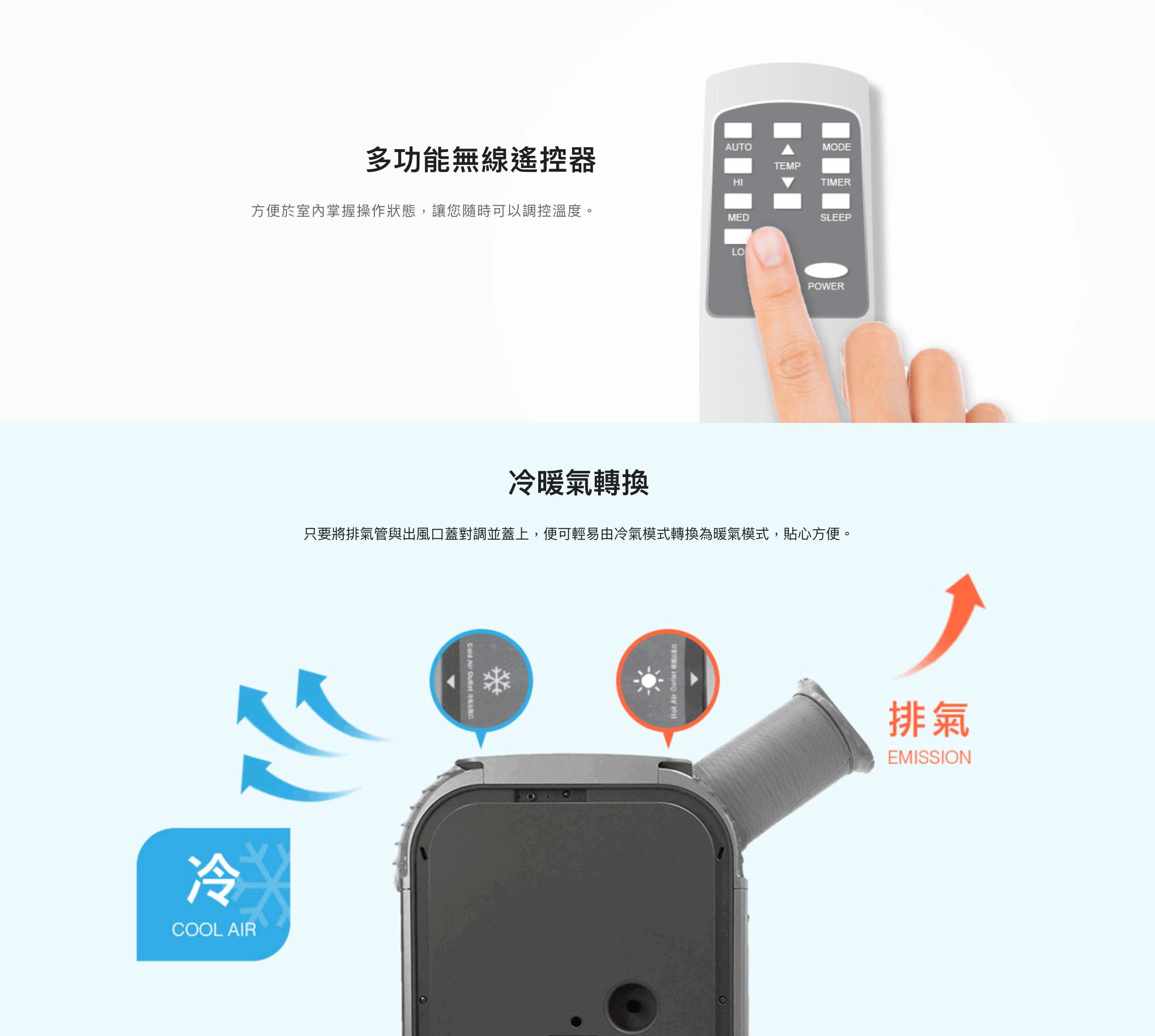 德國寶 German Pool    PAC-15PX‧1.5匹 R410A 冷暖‧ 3合1冷風、暖風、抽濕‧移動式冷氣機‧無線遙控‧香港行貨,原廠3年全機及5年壓縮機保養‧