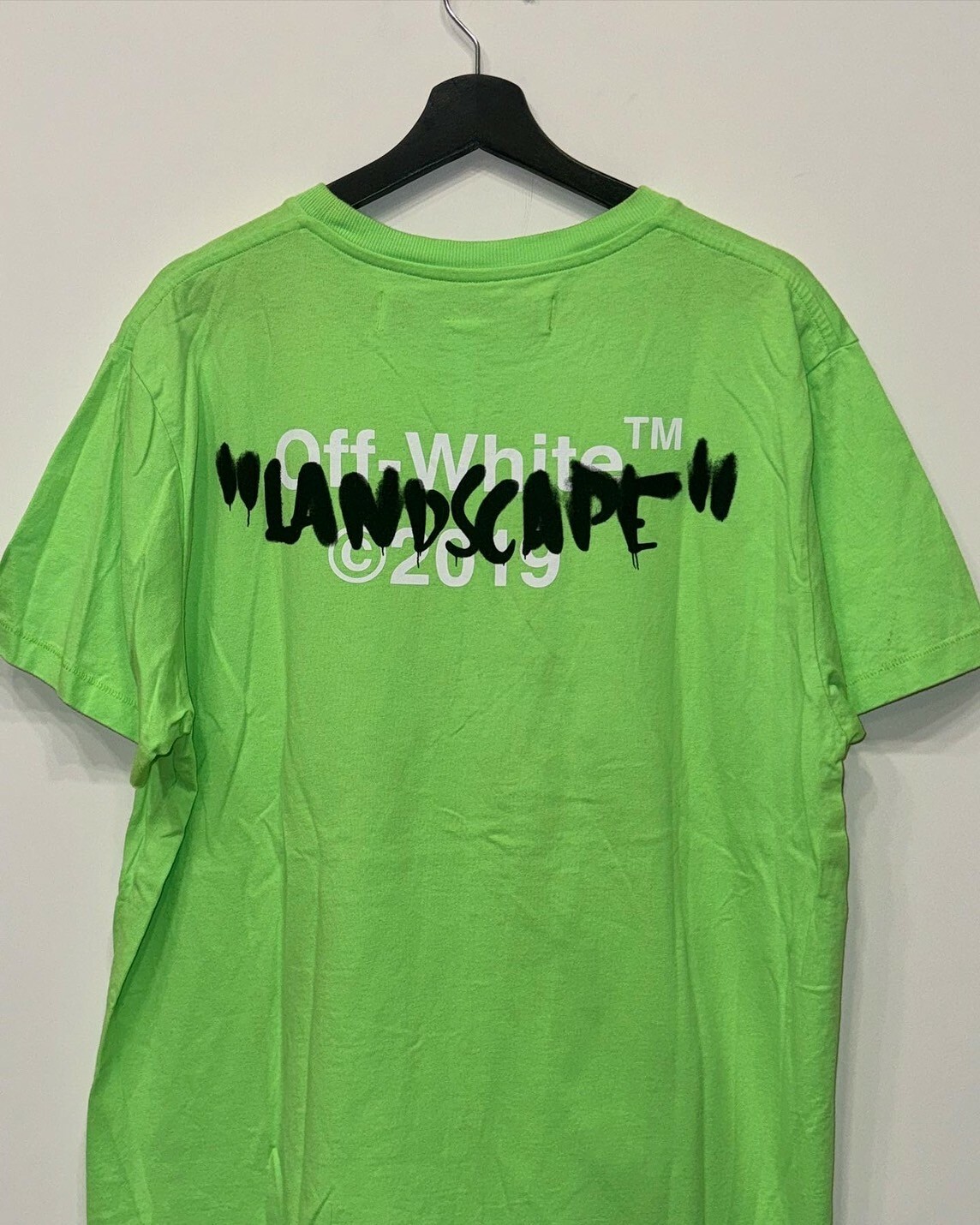 二手美品 OFF-WHITE 絕版東京限定 ‘Landscape’ 森林綠短袖 T