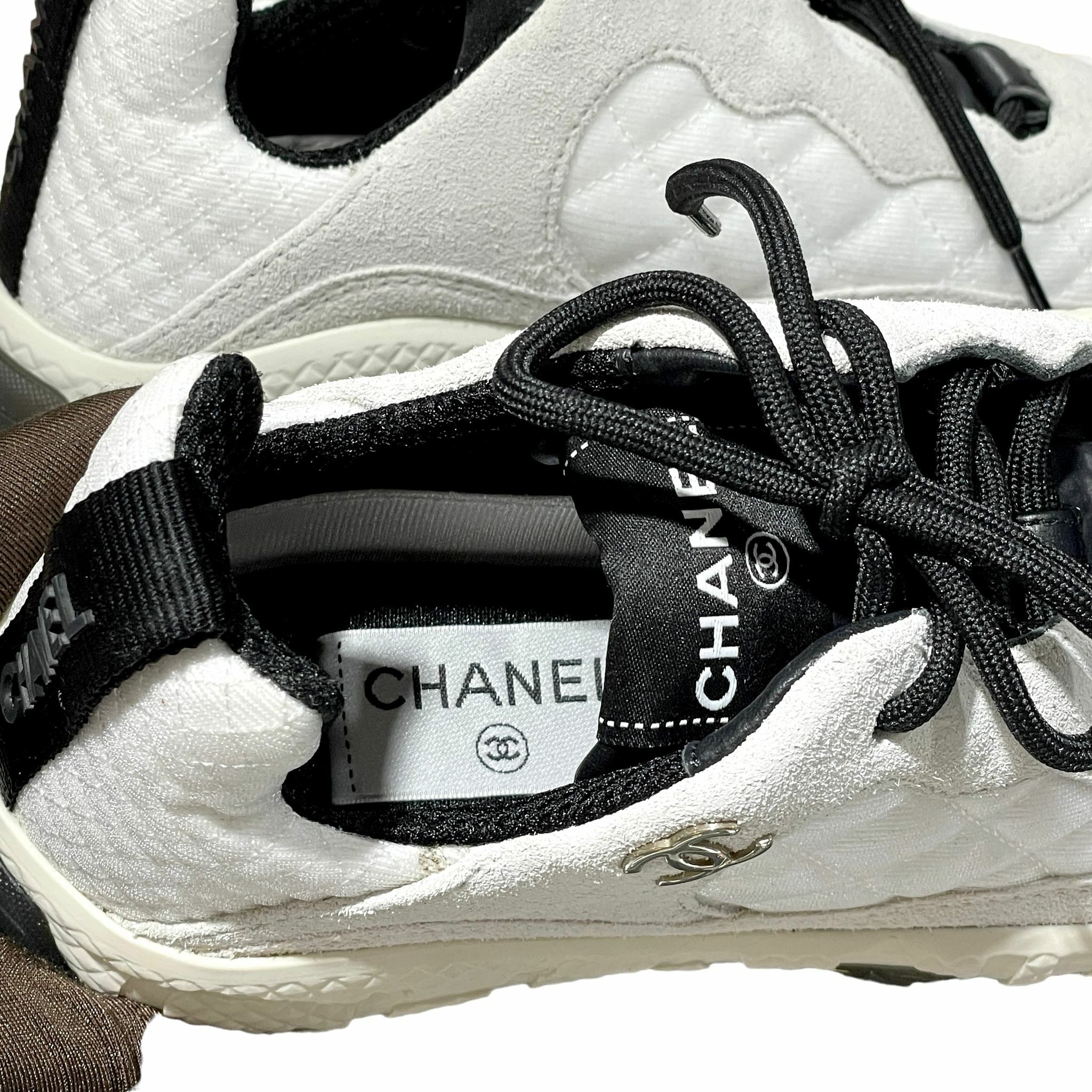 全新CHANEL波鞋37.5碼G38290 Y55656 K3625 純白拚象牙白/牛皮拼麂皮