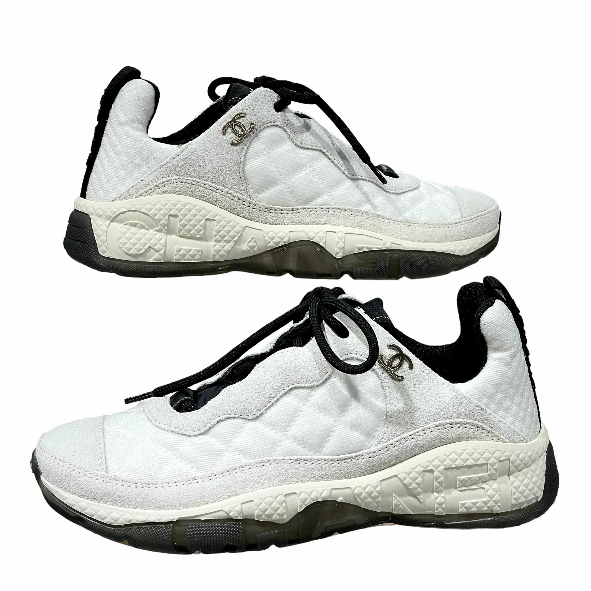 全新CHANEL波鞋37.5碼 G38290 Y55656 K3625 純白拚象牙白/牛皮拼麂皮 #BRAND NEW #香榭站正品