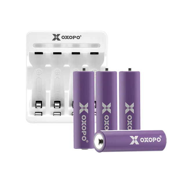 OXOPO 【XN系列】AA三號高容量鎳氫電池 4入充電組(XN-AA-4C)