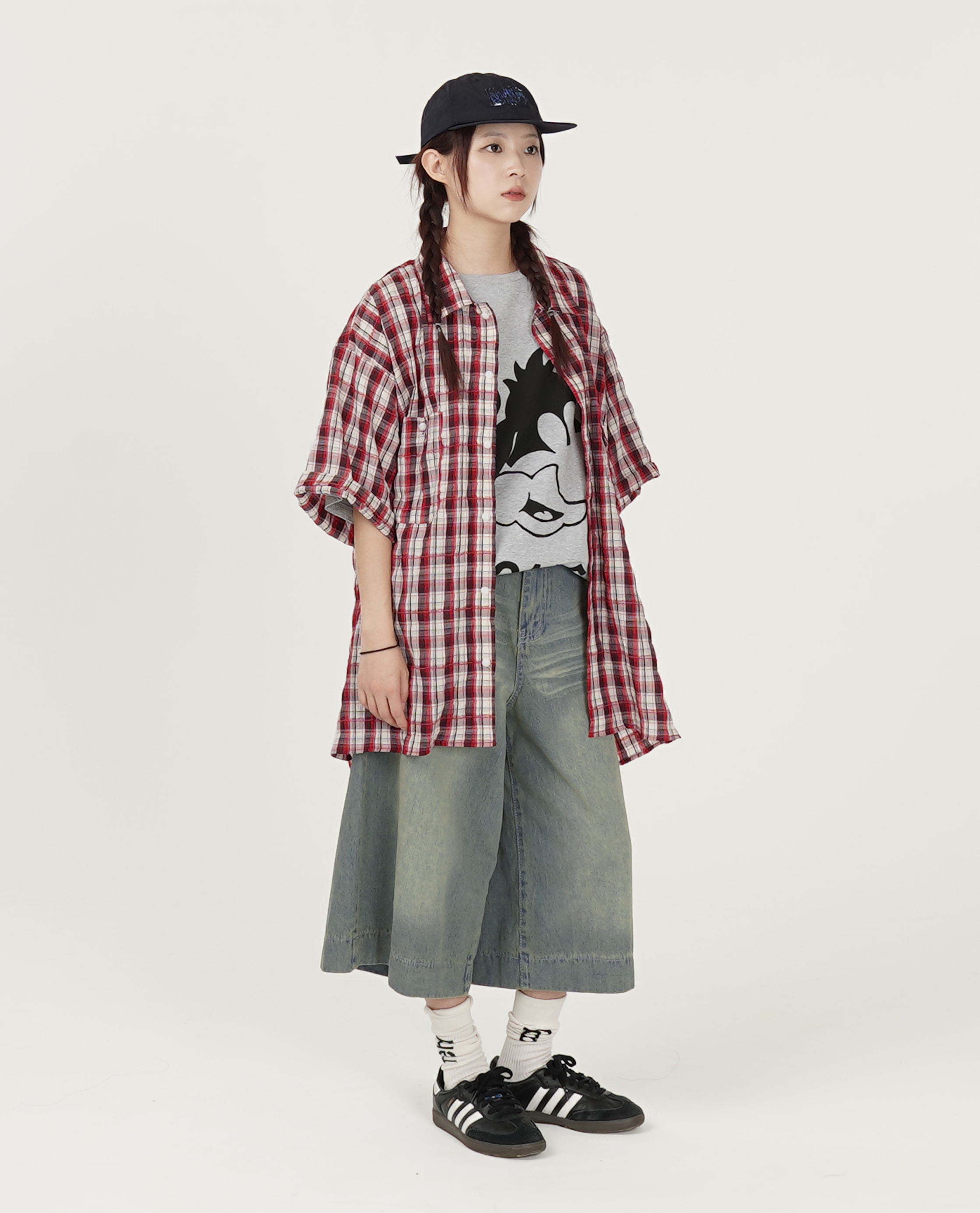 格紋大小口袋襯衫