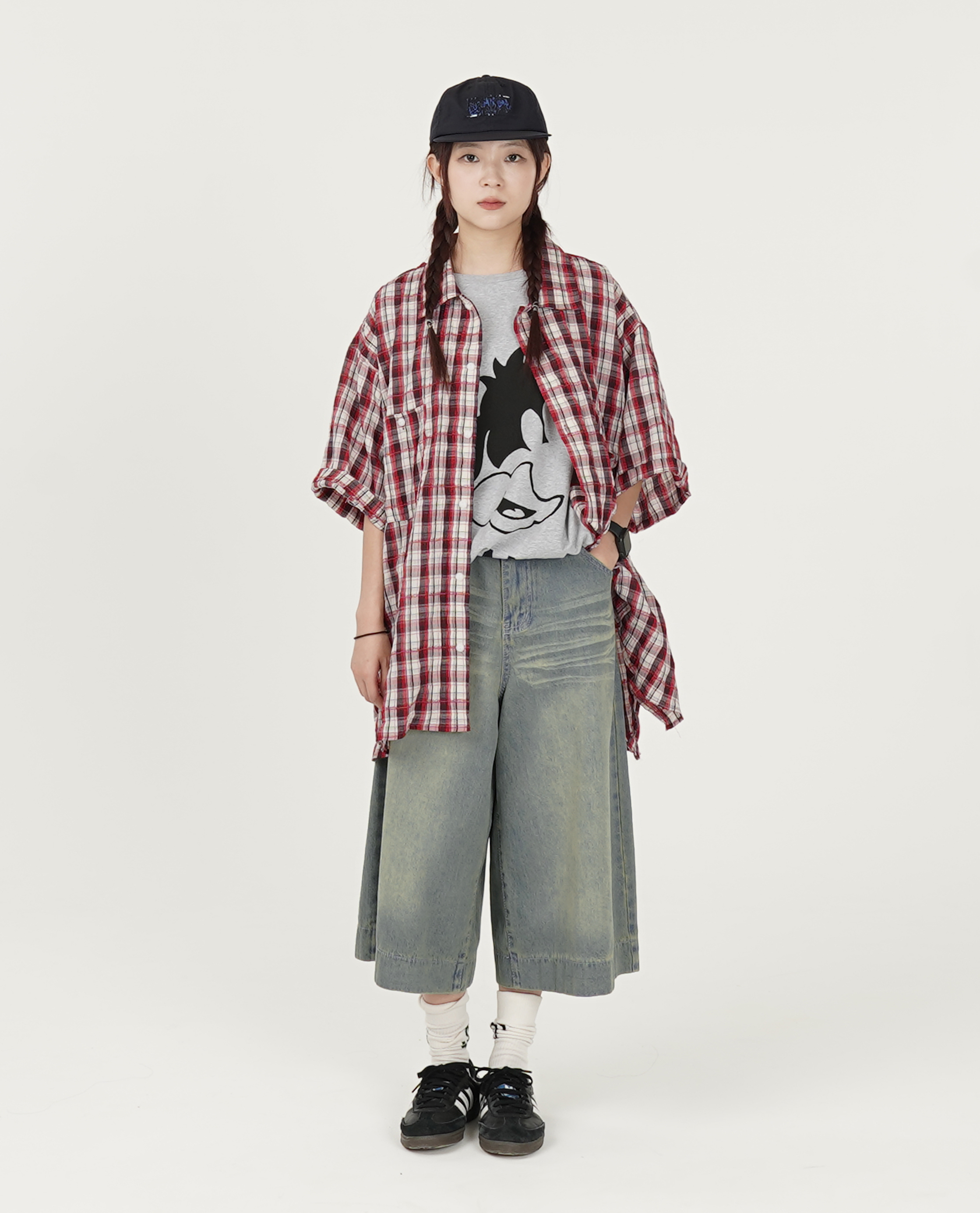 格紋大小口袋襯衫