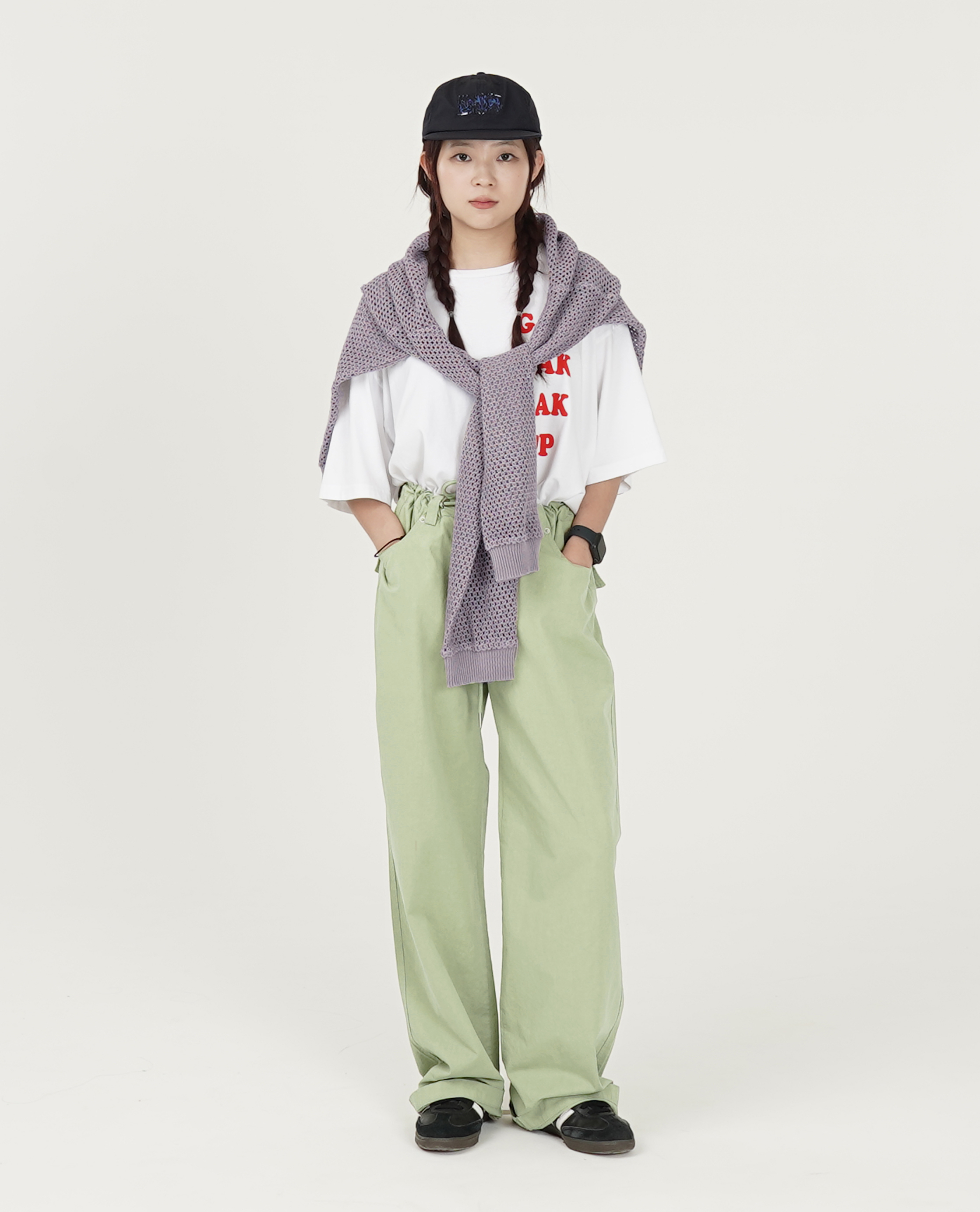 可調綁繩全長褲