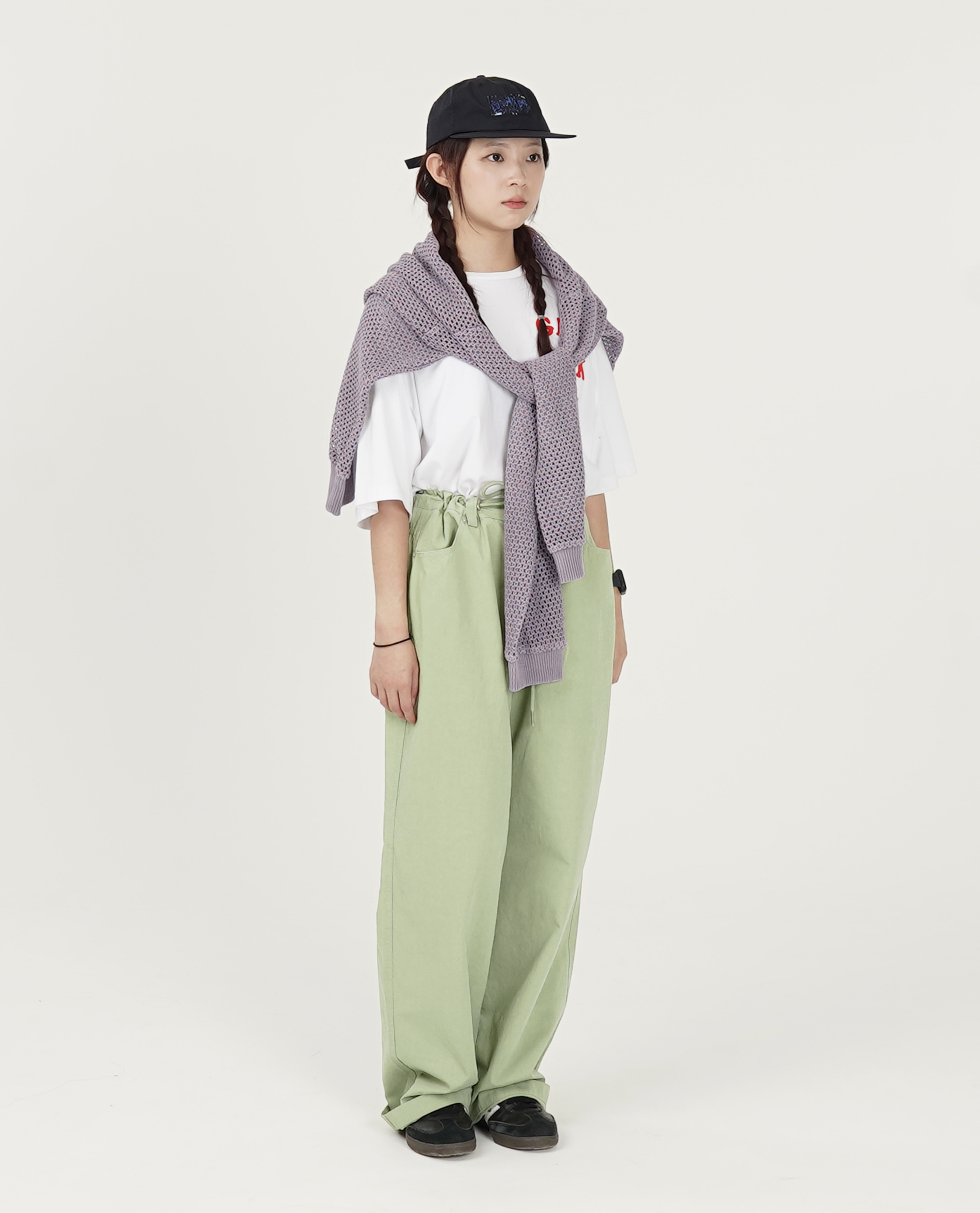 可調綁繩全長褲