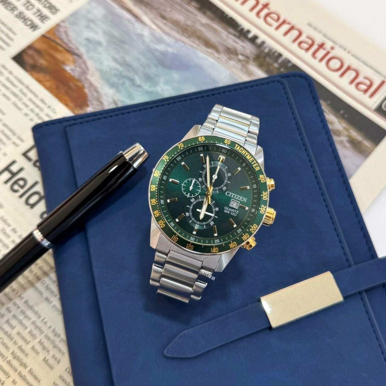 【CITIZEN 星辰】CHRONOGRAPH系列 三眼計時石英錶AN3689-55X  44mm 現代鐘錶