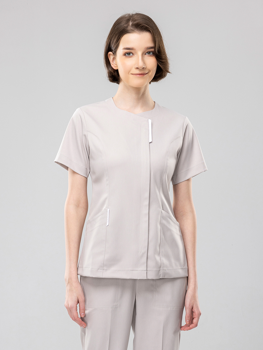 【 AB251-F1 】女護理上衣-AB柔挺布-杏仁奶