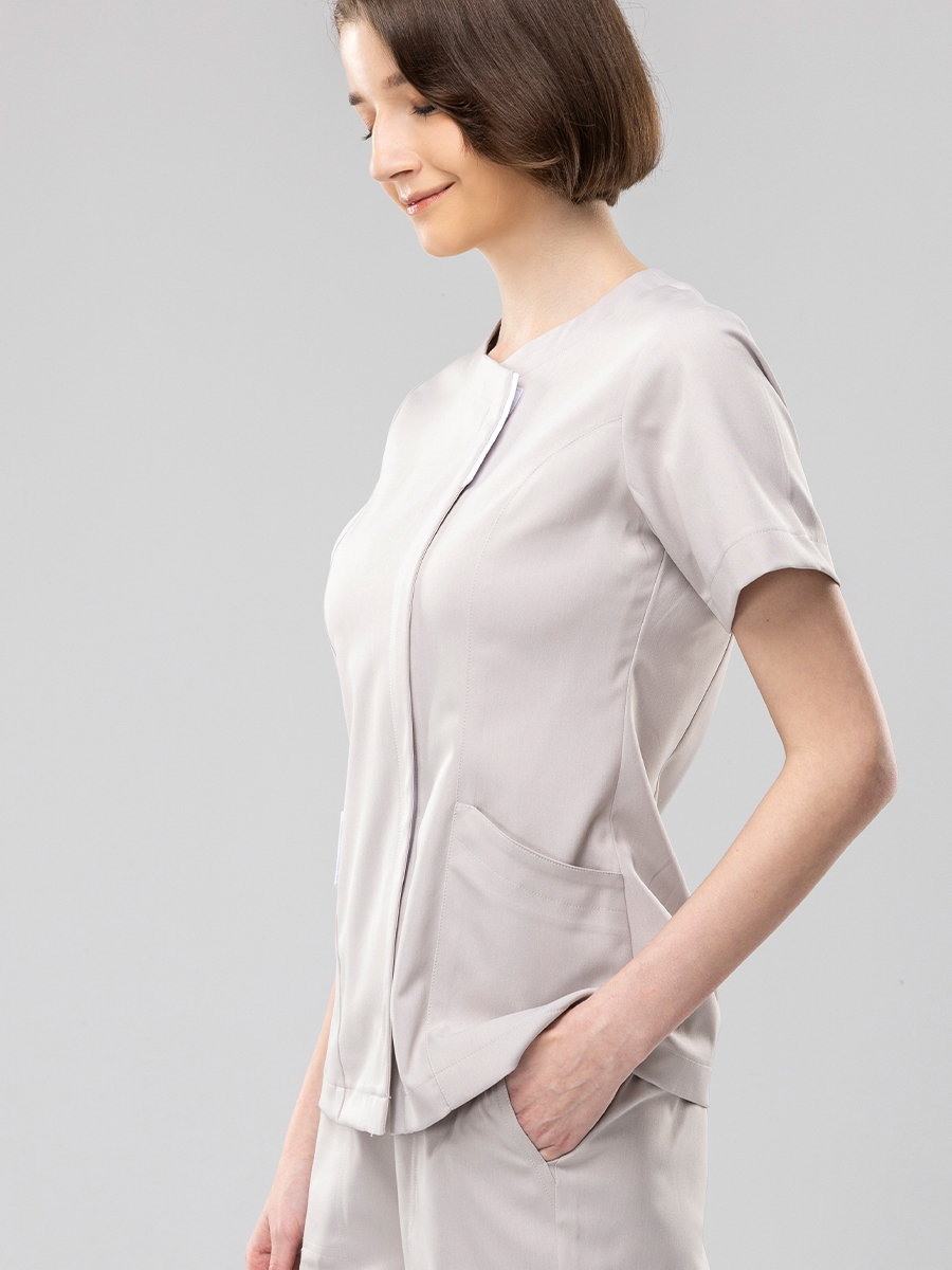 【 AB251-F1 】女護理上衣-AB柔挺布-杏仁奶