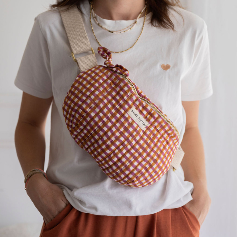 泰拉駝棕混桃紅 | 單肩包