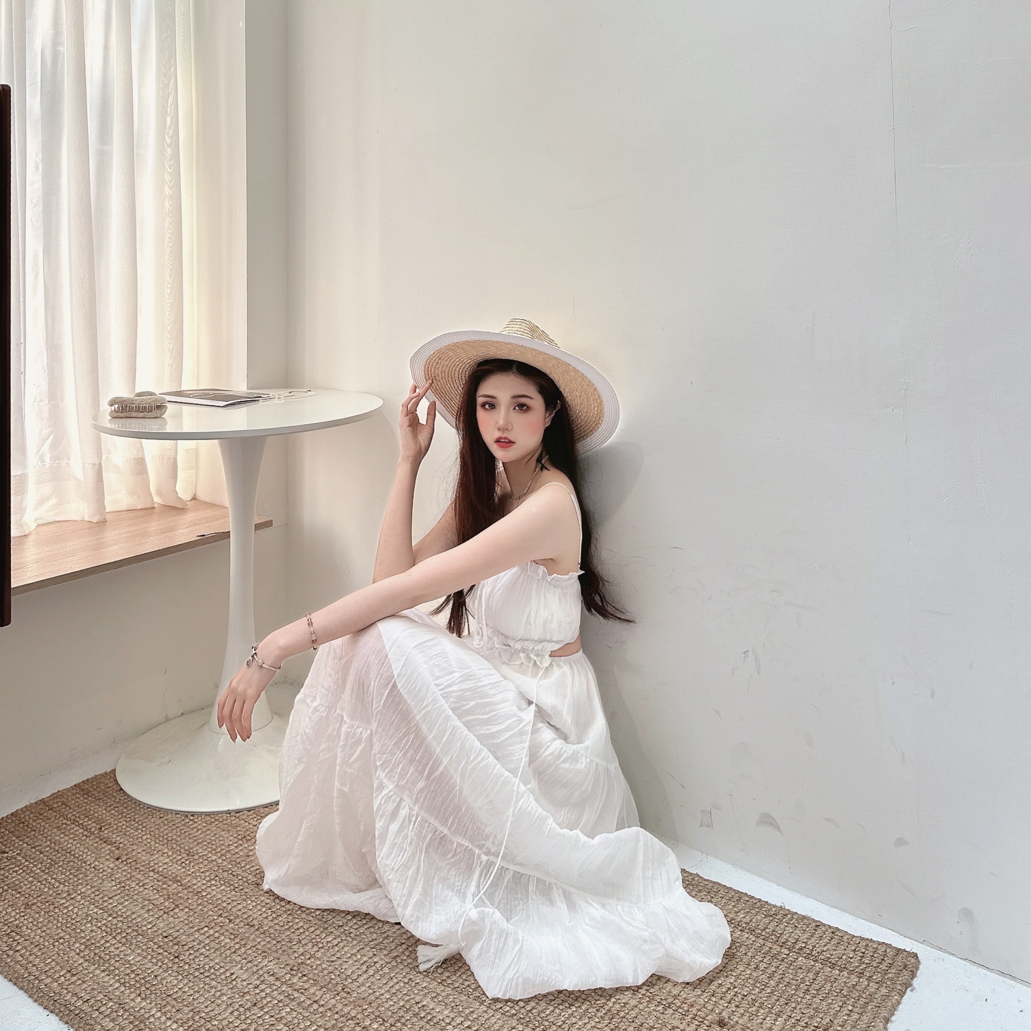 仙氣微光露腰長洋裝/二色