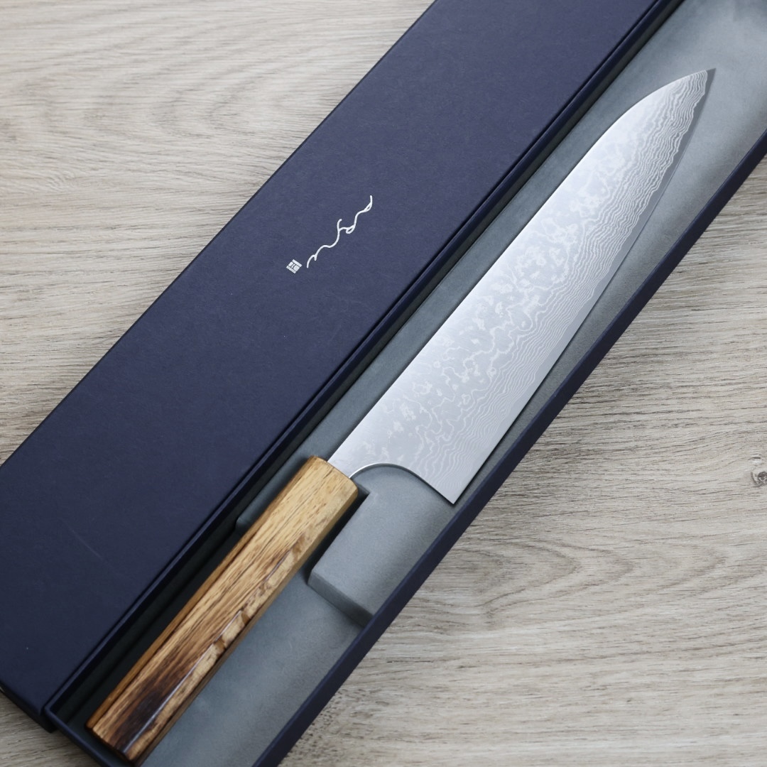 安立打刃物 牛刀 240mm VG10 大馬士革 和柄