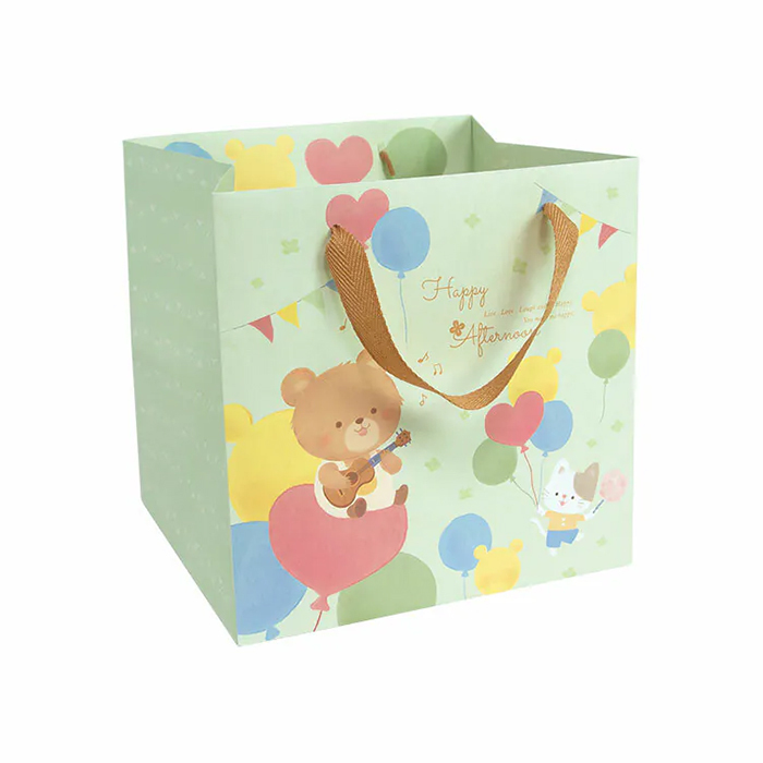 手提紙袋 四吋 熊熊小漫遊 20入/包 21.5x21.5x20cm【3-2319423】