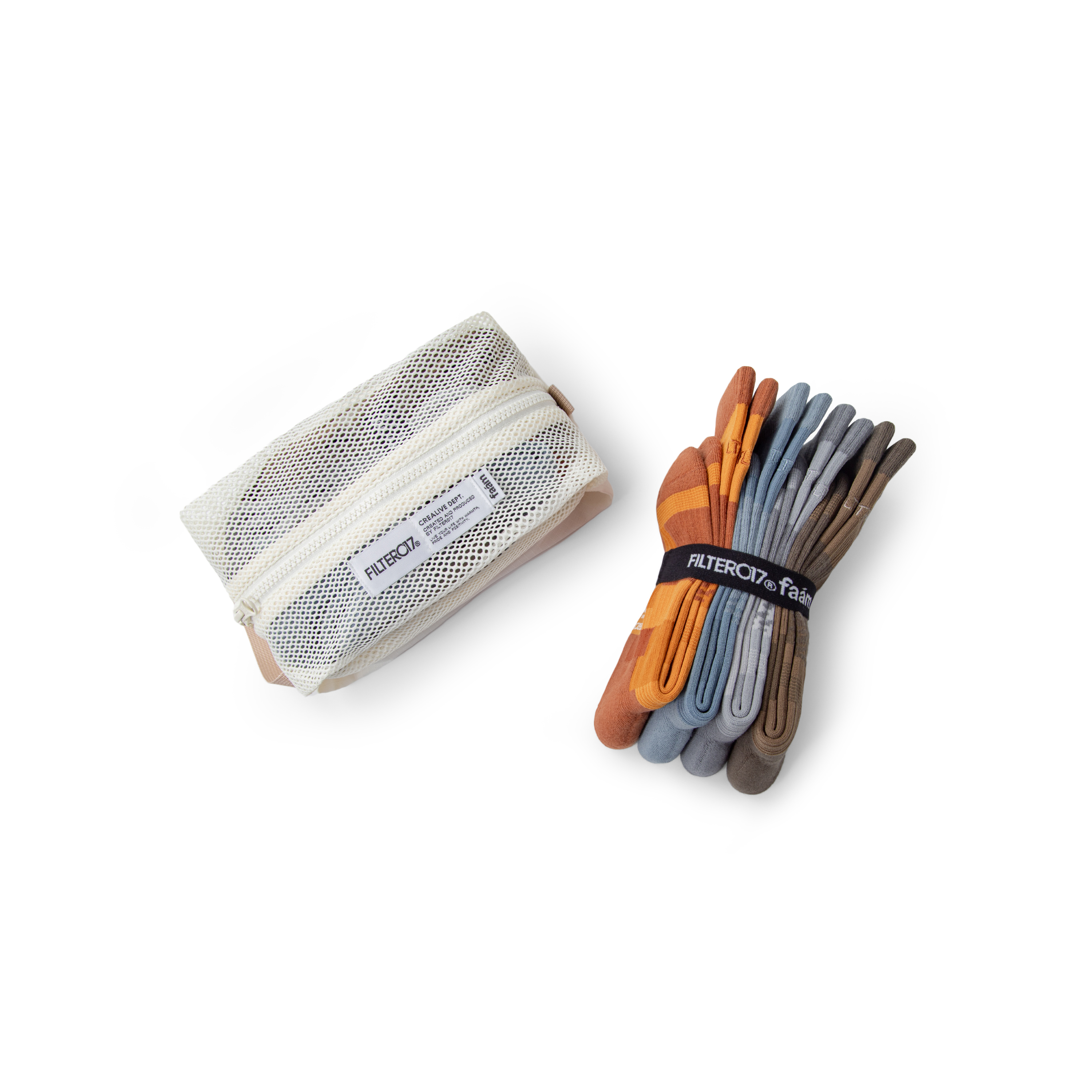 faam® X FILTER017® Patchwork Crew Socks 4in1 Set 色塊拼接針織高筒襪限定套組