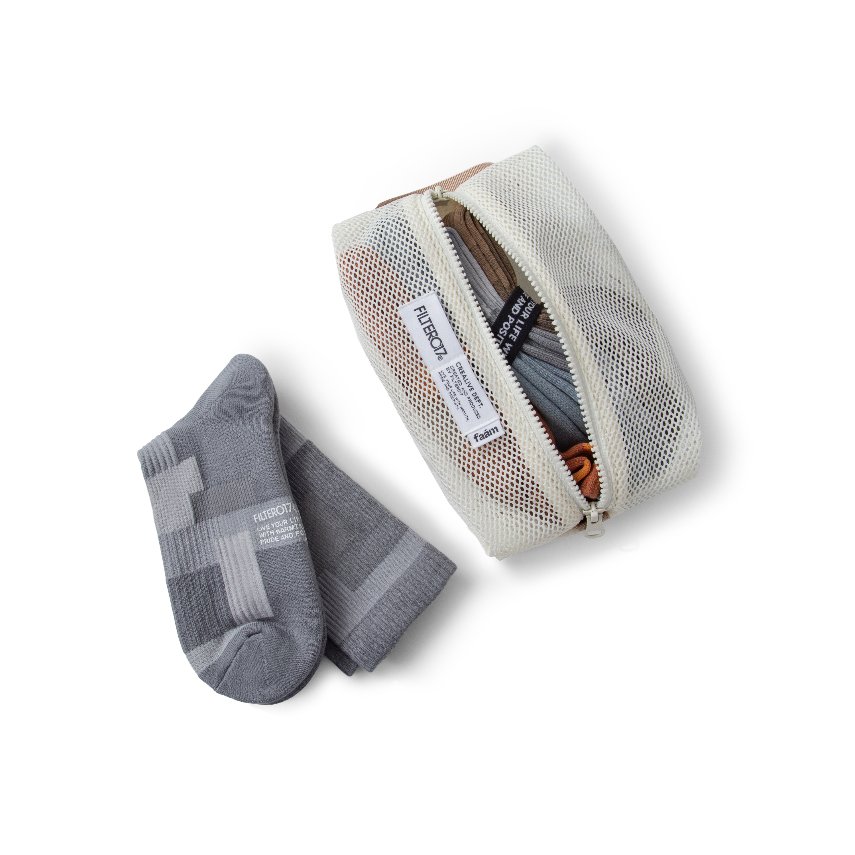 faam® X FILTER017® Patchwork Crew Socks 4in1 Set 色塊拼接針織高筒襪限定套組