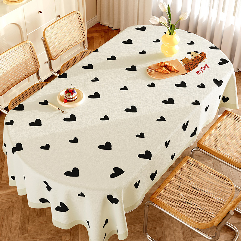 《4137》奶油系高級感羊皮防滑餐桌布