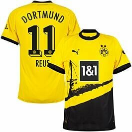 2023 Borussia Dortmund Home Shirt with #11 REUS & Bundesliga Patch