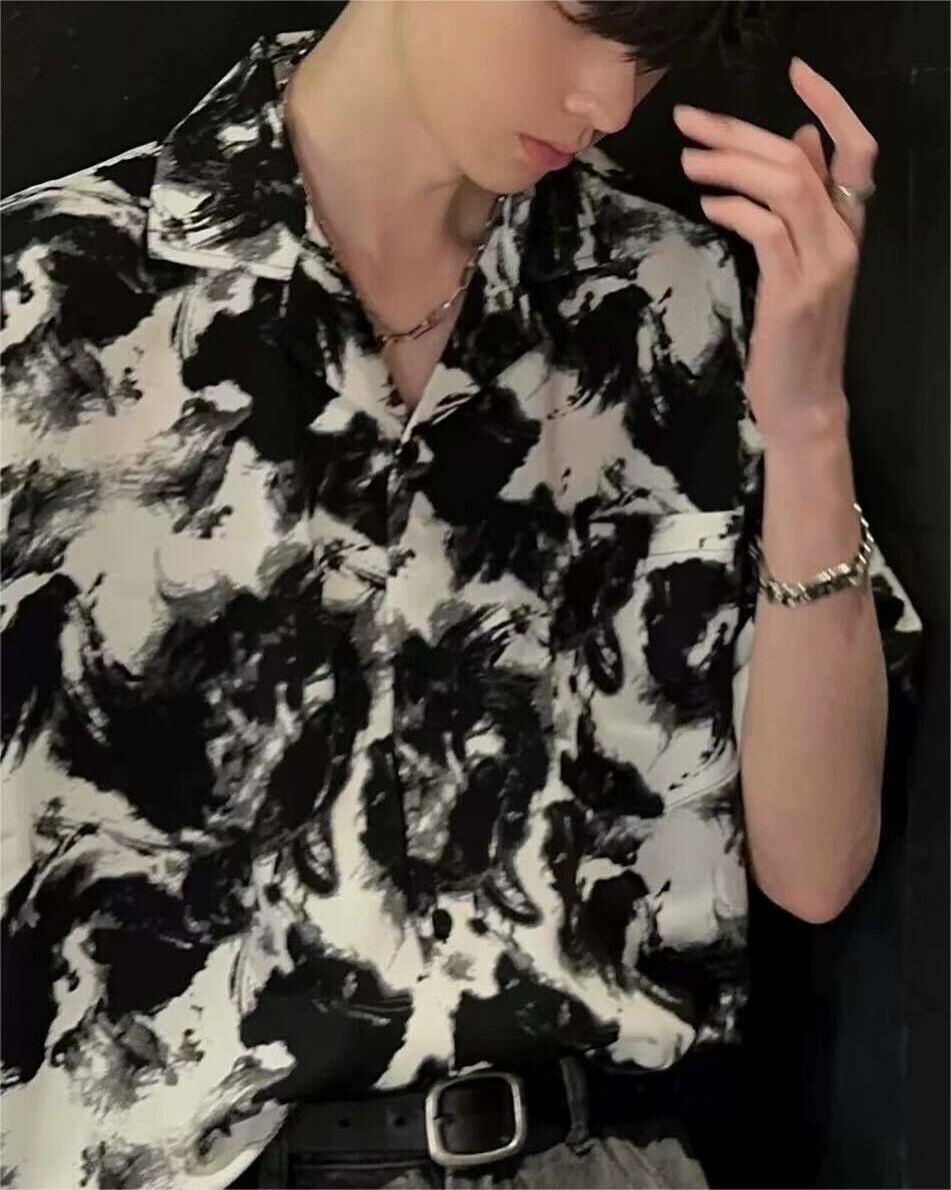 文森特印花襯衫