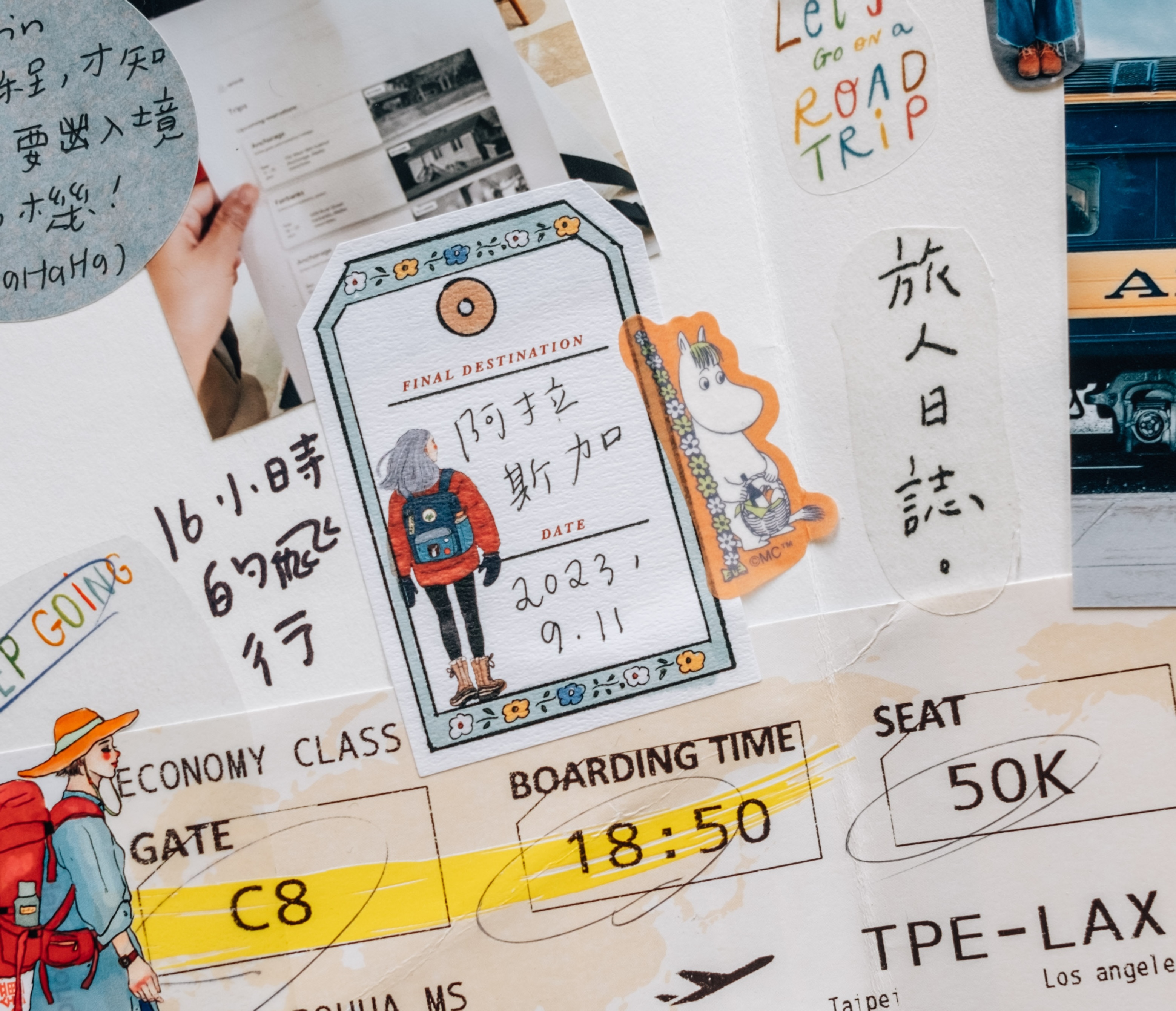 環島旅行 萬用標籤貼紙 12張一組｜甜蜜生活