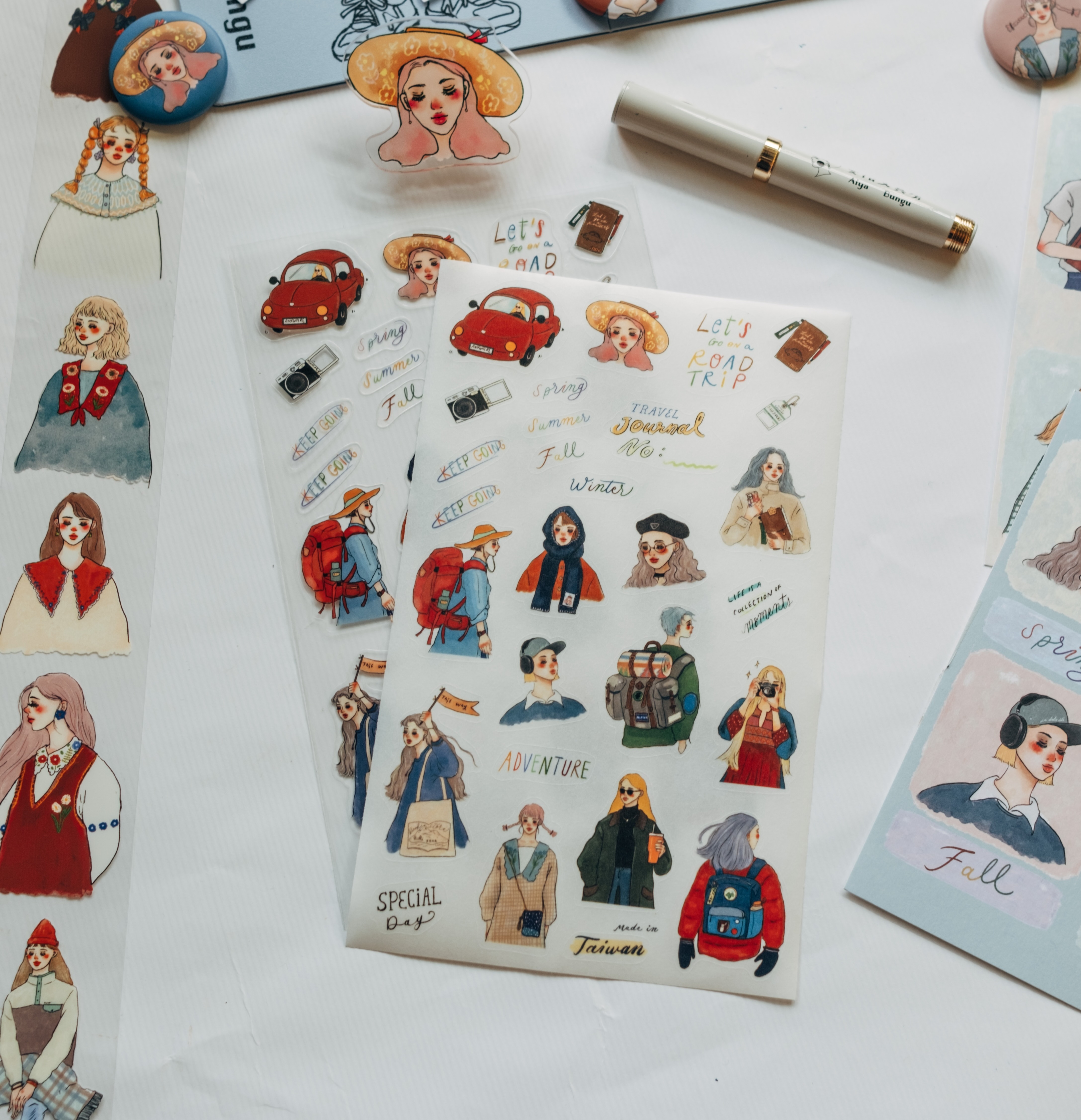 環島旅行 2入貼紙 和紙貼紙+PET貼紙 ｜甜蜜生活