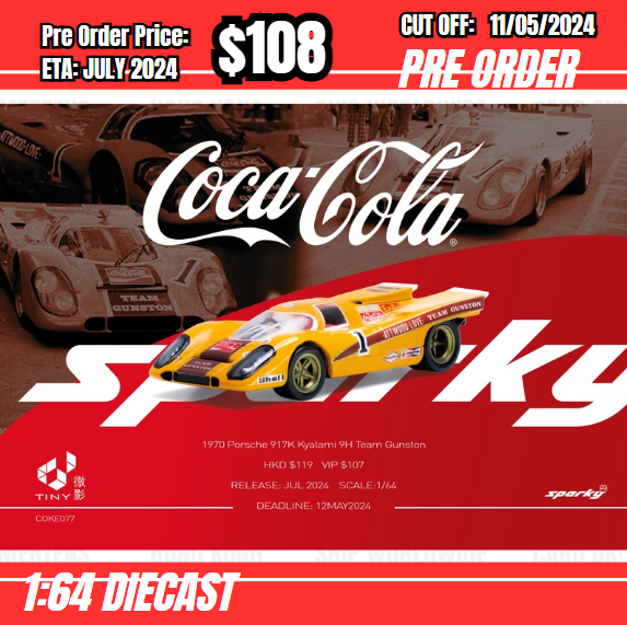 PO-$108 * Sparky * 1:64 1970 Porsche 917K Kyalami 9H Team Gunston [OD04/05]