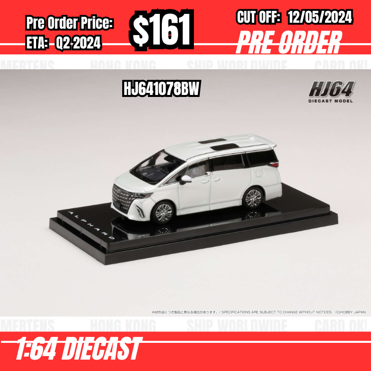PO-$161 * Hobby Japan * 1:64 Toyota ALPHARD Z WHITE HJ641078BW [OD04/05]