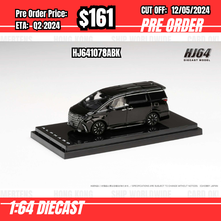 PO-$161 * Hobby Japan * 1:64 Toyota ALPHARD EXECTIVE LOUNGE BLACK HJ641078ABK [OD04/05]