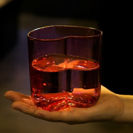 廣田硝子 心型玻璃杯(透明/粉色)