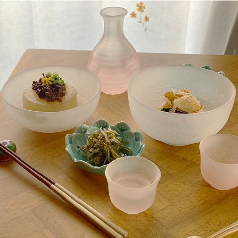 廣田硝子 吹雪系列 酒器套組(粉色/藍色)