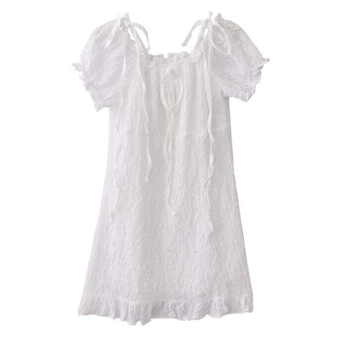 Hot Selling Puff Sleeve Dress [White] [One Size Fits All]