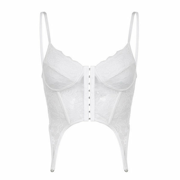 Hot selling retro lace stitching crochet suspender belt (white size S-L) (please contact customer service to confirm the delivery size after placing the order)