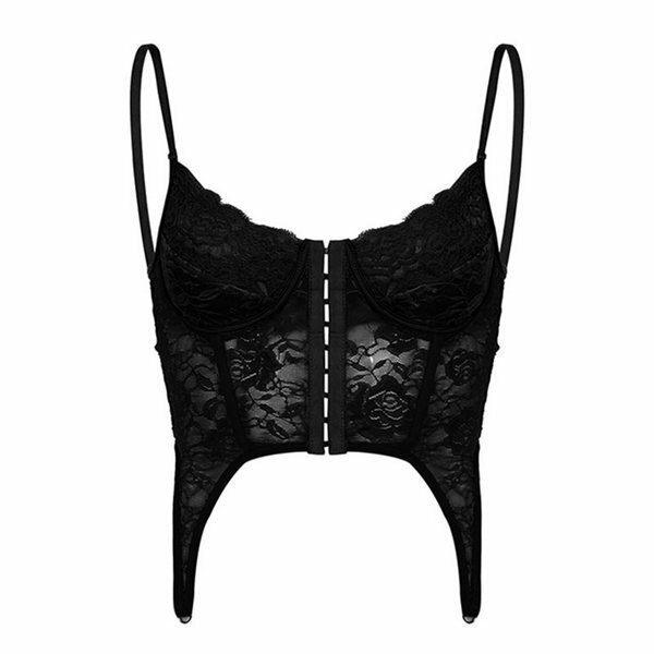 Hot selling retro lace stitching crochet suspender belt (black size S-L) (please contact customer service to confirm the delivery size after placing the order)